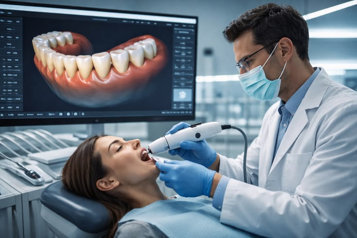 Dental students practicing implant procedures using VR simulations at IICAD-like institutes for enhanced clinical skills and precision training.